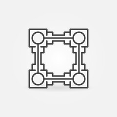 Poster - Blockchain vector geometric concept linear icon or sign