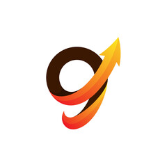 Letter G logo, G icon and arrow design vector