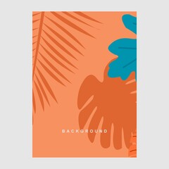 Wall Mural -  wallpapers with tropical leaves and plants in minimal simple.Vector abstract backgrounds .banners, posters, cover design templates, social media stories.