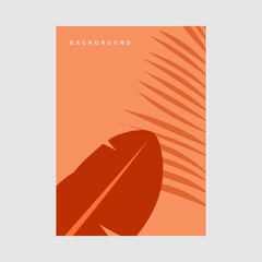 Wall Mural -  wallpapers with tropical leaves and plants in minimal simple.Vector abstract backgrounds .banners, posters, cover design templates, social media stories.