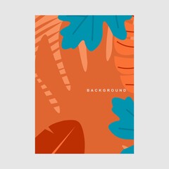 Wall Mural -  wallpapers with tropical leaves and plants in minimal simple.Vector abstract backgrounds .banners, posters, cover design templates, social media stories.