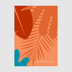 Wall Mural -  wallpapers with tropical leaves and plants in minimal simple.Vector abstract backgrounds .banners, posters, cover design templates, social media stories.
