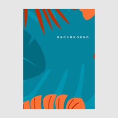 Wall Mural -  wallpapers with tropical leaves and plants in minimal simple.Vector abstract backgrounds .banners, posters, cover design templates, social media stories.