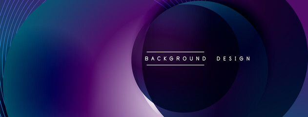 Gradient circles with shadows. Vector techno abstract background. Modern overlapping forms wallpaper background, design template