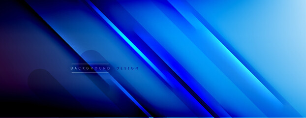 Wall Mural - Abstract background - lines composition created with lights and shadows. Technology or business digital template. Trendy simple fluid color gradient abstract background with dynamic