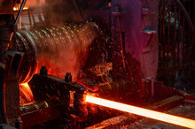 The Rolling Mill In Operation. Manufacturing Of Hot Rolled Steel