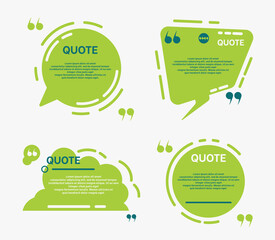 Fototapete - Quote box and speech bubble colorful templates set