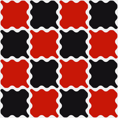 Poster - Black and red marks. Vector checker pattern.