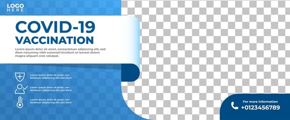 Wall Mural - covid 19 vaccine horizontal banner template.
