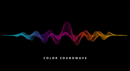 Aufkleber - Vector background with color abstract wave dots
