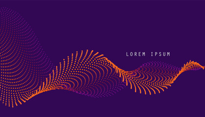 Aufkleber - Vector background with color abstract wave dots