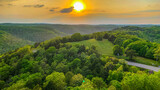 Fototapeta Zwierzęta - Sunset over the Ozark Mountains in Arkansas