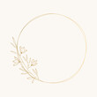 Botanical golden borders for summer wedding design. Luxury template. Vector floral illustration.