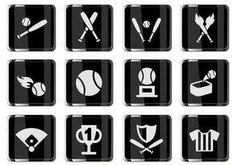 Poster - baseball icon set