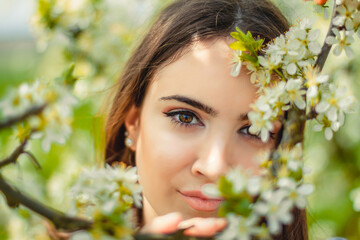 Portrait of a woman in spring