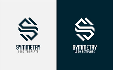 Aufkleber - Abstract Initial Letter S Logo Design with Modern Geometric Lines Combination.