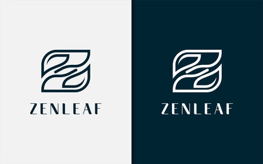 Poster - Abstract Initial Letter Z Logo with Leaf Combination Concept.