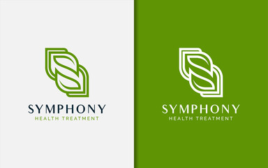 Poster - Creative Initial Letter S with Green Leaf Combination Concept.