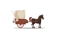 Car Horse Wagon, Old Modern Ground Transportation