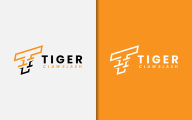 Aufkleber - Initial Letter T with Tiger Claw Slash Style Concept Logo Design. Monogram Logo Vector illustration.