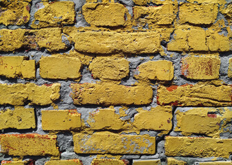 Wall Mural - Background of yellow brick wall texture