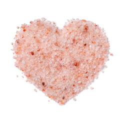 Sticker - Himalayan salt in heart shape isolated on white background