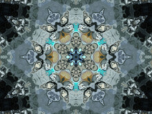Hexagonal Radial Symmetrical Kaleidoscopic Mandala Background