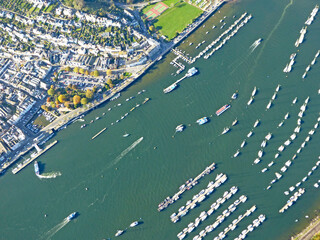 Poster - Aerial view of the River Dart at Dartmouth, Devon