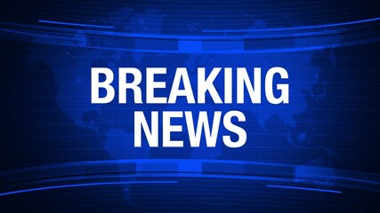 Poster - Modern Breaking News Concept Backdrop 4K Animation. Latest Abstract Studio Background Animation in Blue Color