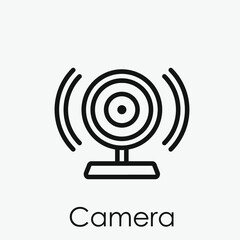 Poster - Camera vector icon. Editable stroke. Symbol in Line Art Style for Design, Presentation, Website or Apps Elements, Logo. Pixel vector graphics - Vector