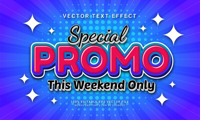 Wall Mural - Special promo editable text effect with promotion sale theme