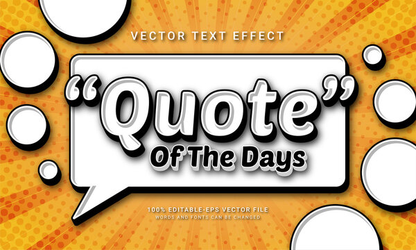 Quote of the days editable text effect