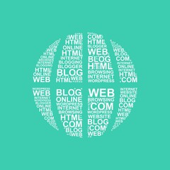 Poster - Web and blogging shape typography illustration. Easy to edit with vector file.  Can use for your creative content. Especially about technology.