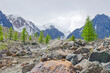 Mount Altai landscape glacier to Aktru Russia
