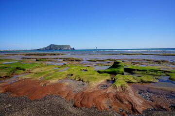 a marvelous rock coast, scenery around seongsan ilchulbong