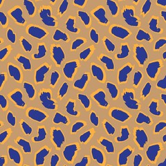 Blue Animal Leopard Seamless Pattern Background