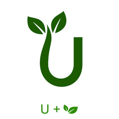 Letter U with a leaf concept. Very suitable in various natural business purposes also for icon, symbol, logo and many more.