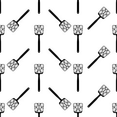 Canvas Print - Swatter Icon Seamless Pattern, Insect Swatter Icon, Zapper, Fly Killing Device