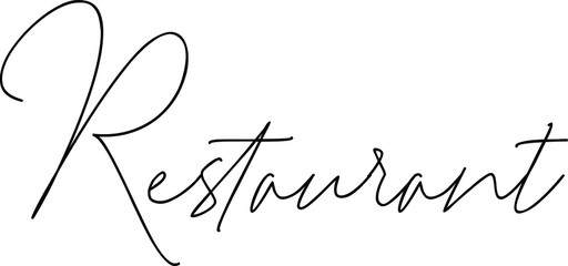 Aufkleber - Restaurant Cursive Thin Calligraphy Text Phrase