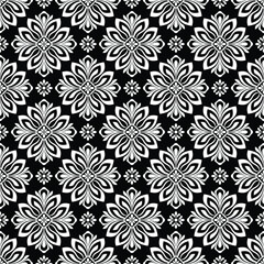 Wall Mural - Floral seamless pattern with baroque style ornament. Modern stylish texture. Black and white. Repeating vector background.