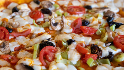 pizza food background, close up