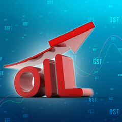 Poster - 3D rendering oil text with graph
 