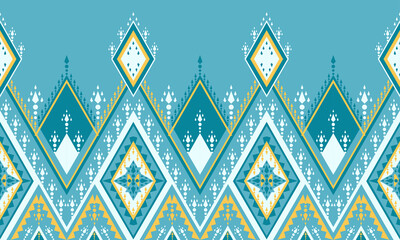 Wall Mural - Geometric ethnic pattern embroidery .carpet,wallpaper,clothing,wrapping,batik,fabric,Vector illustration embroidery style.