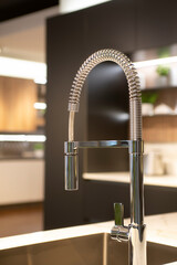 modern kitchen faucet - close up