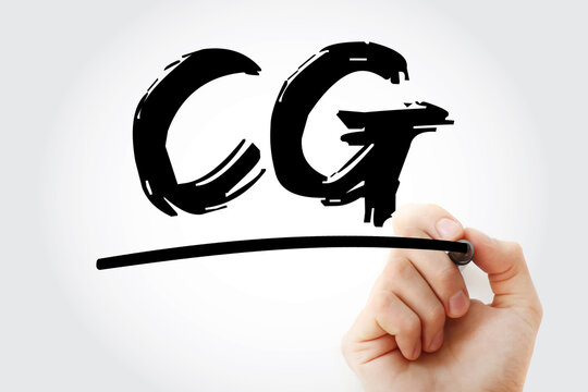 CG - Computer Graphics acronym with marker, technology concept background