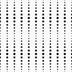 Poster - Slowly changing size circles. Black seamless circles and white background. Vector minimal pattern circles.