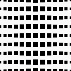 Poster - Black squares gradient. Vector seamless squares ornament. White background and black squares 
slowly changing size.
