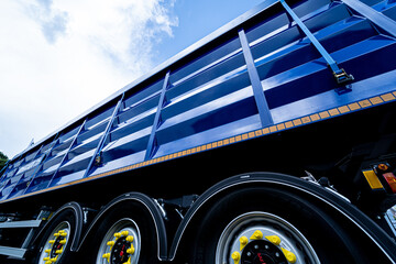 Large grain truck at the blue sky background