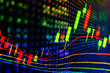 © czchampz - Abstract financial trading graphs and digital number of foreign exchange market trading on monitor. Background of gold and blue digital chart to represent stock market trend.