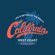 © lynxstocker - California stylish graphic t-shirt vector design, typography. Design for poster, print on the theme of summer.